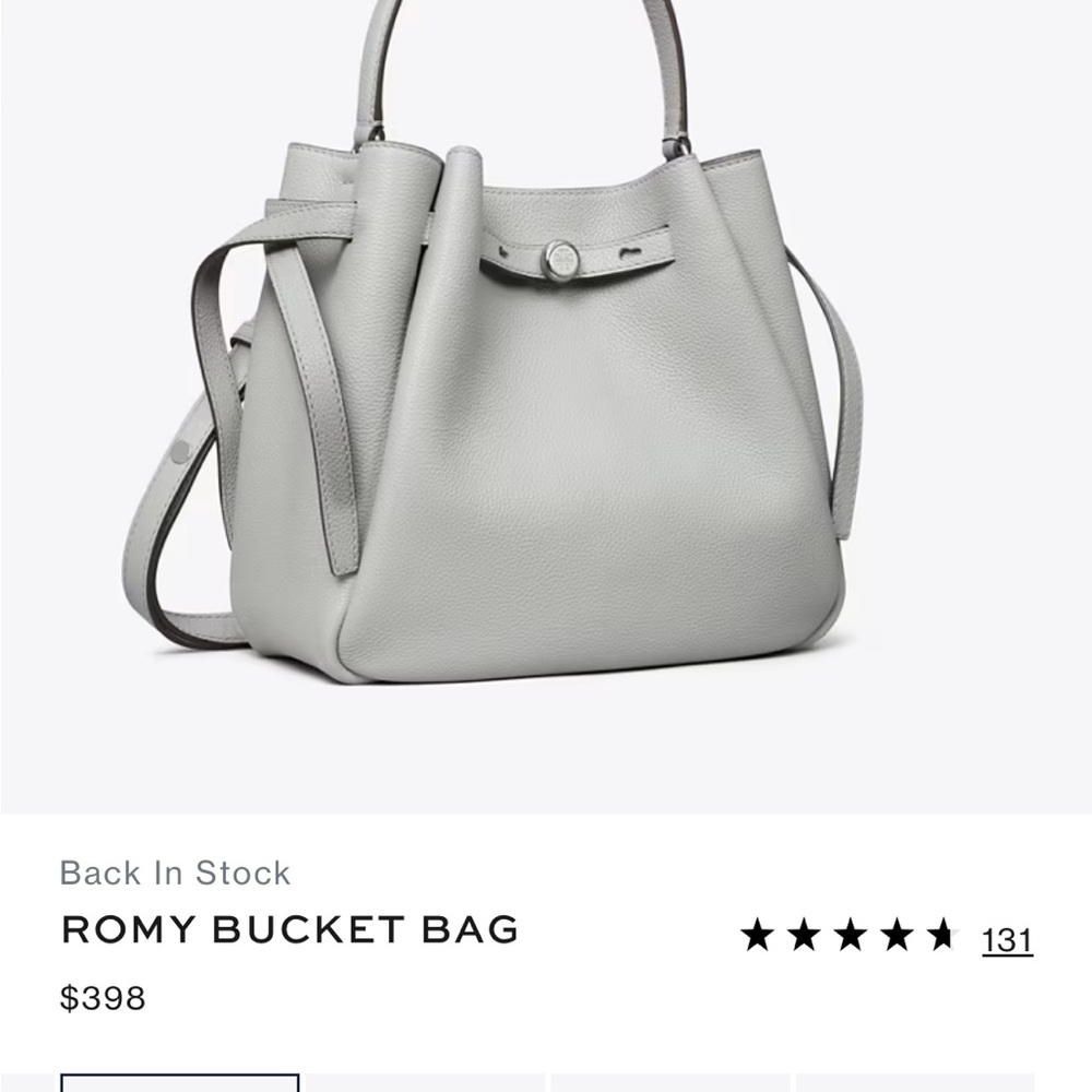 Tory Burch Gray Shoulder Bag Minimalist Design